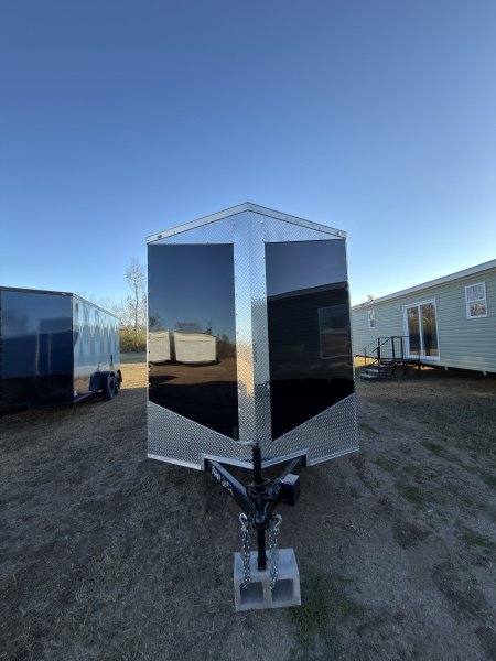 New 2026 Cargo United 7x14TA 7' Tall .080 PolyCor Black Chrome PKG Rear Wing Spoiler Cargo / Enclosed Trailer