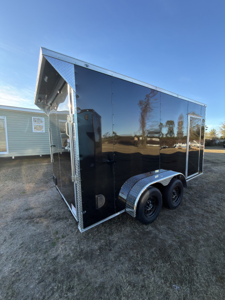 New 2026 Cargo United 7x14TA 7' Tall .080 PolyCor Black Chrome PKG Rear Wing Spoiler Cargo / Enclosed Trailer