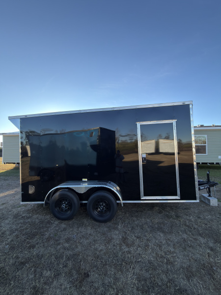 New 2026 Cargo United 7x14TA 7' Tall .080 PolyCor Black Chrome PKG Rear Wing Spoiler Cargo / Enclosed Trailer
