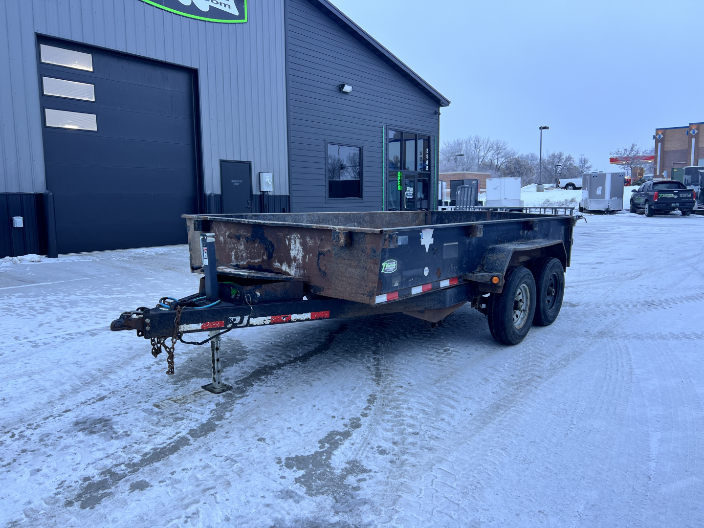 Used 2008 PJ 14ft Dump Trailer 2-7000 lb axles =14K