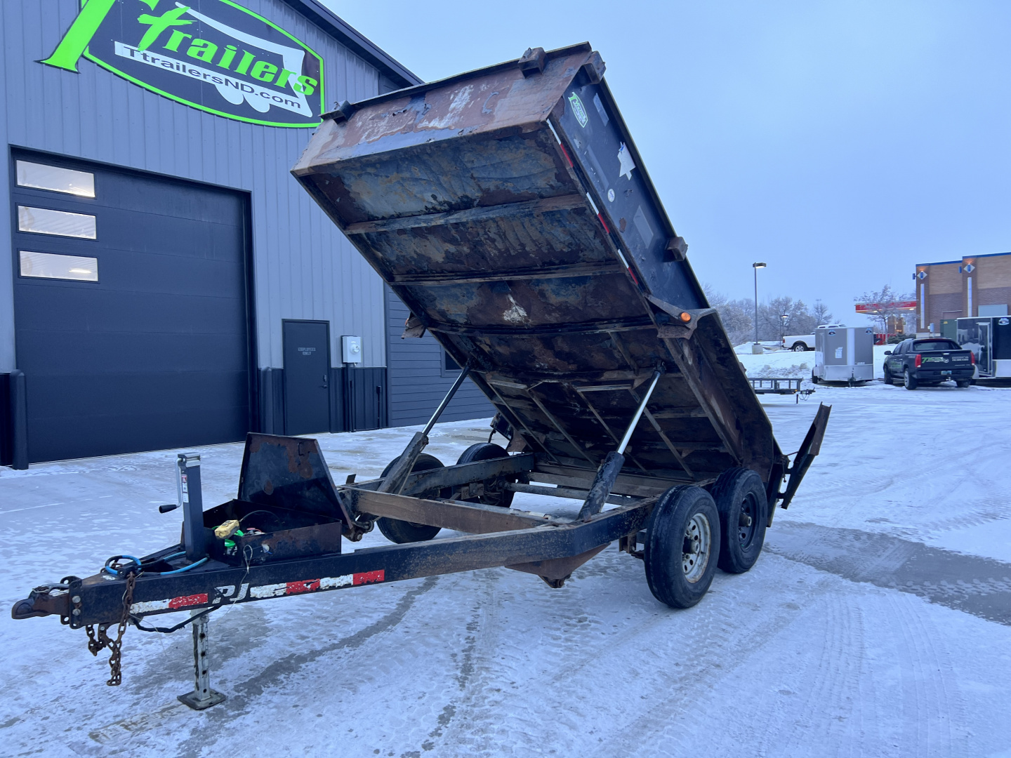 Used 2008 PJ 14ft Dump Trailer 2-7000 lb axles =14K
