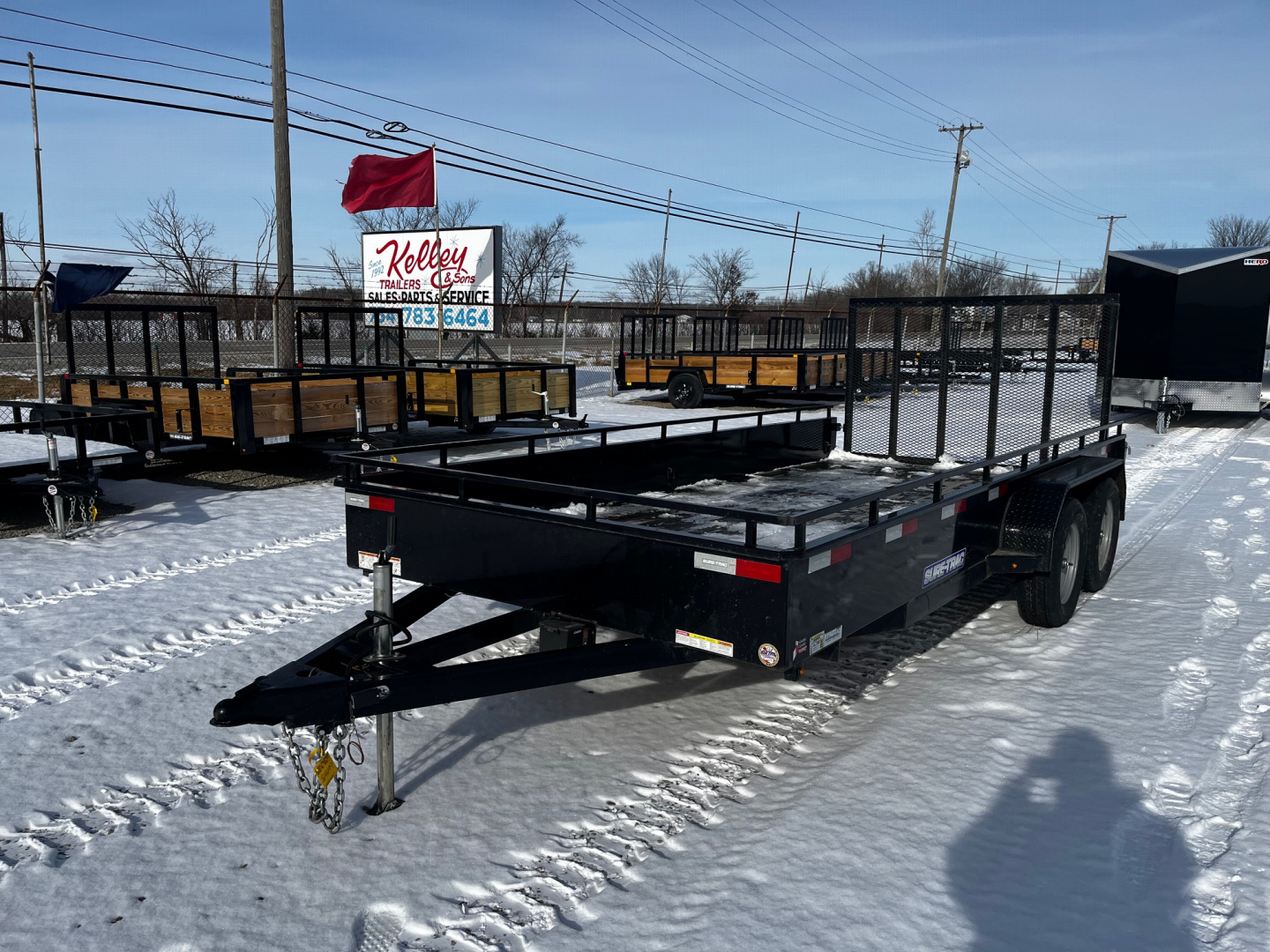 Used 2022 Sure-Trac 7x16 7K Steel High Side Utility Trailer