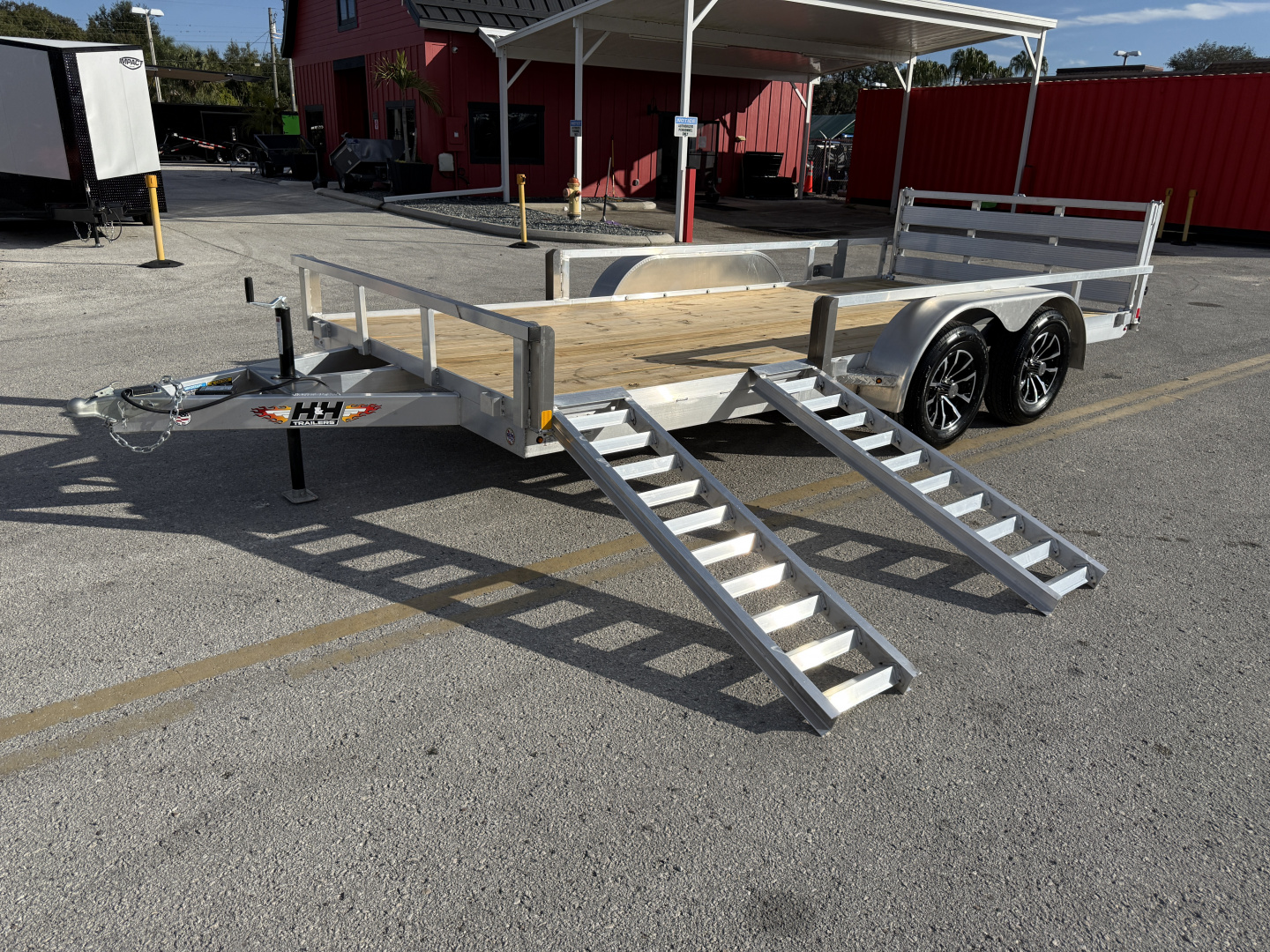 New 2026 H&H Trailers 82x16 Aluminum 7K ATV Utility Trailer