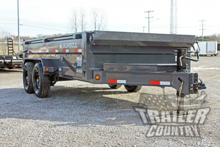New 2026 New Model 7'x14' Tandem Axle, Bumper Pull, Scissor Hoist Hydraulic Dump Trailer, 7 Gauge Steel Floor, and 3 Way Combo Spreader Gate.