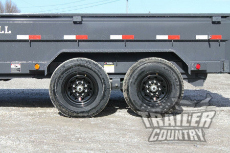 New 2026 New Model 7'x14' Tandem Axle, Bumper Pull, Scissor Hoist Hydraulic Dump Trailer, 7 Gauge Steel Floor, and 3 Way Combo Spreader Gate.