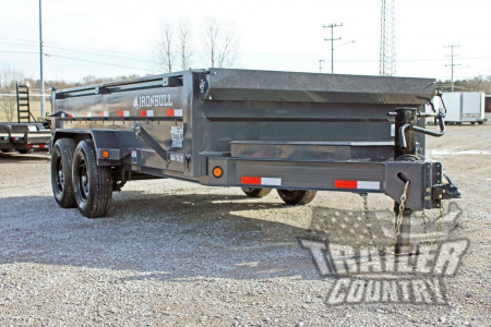 New 2026 New Model 7'x14' Tandem Axle, Bumper Pull, Scissor Hoist Hydraulic Dump Trailer, 7 Gauge Steel Floor, and 3 Way Combo Spreader Gate.