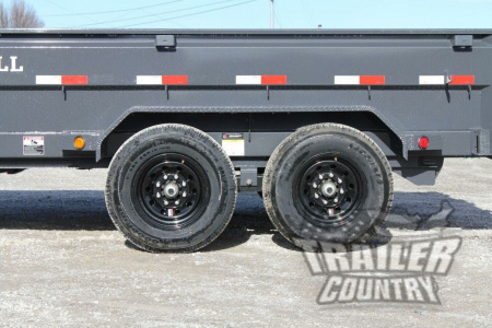 New 2026 New Model 7'x14' Tandem Axle, Bumper Pull, Scissor Hoist Hydraulic Dump Trailer, 7 Gauge Steel Floor, and 3 Way Combo Spreader Gate.