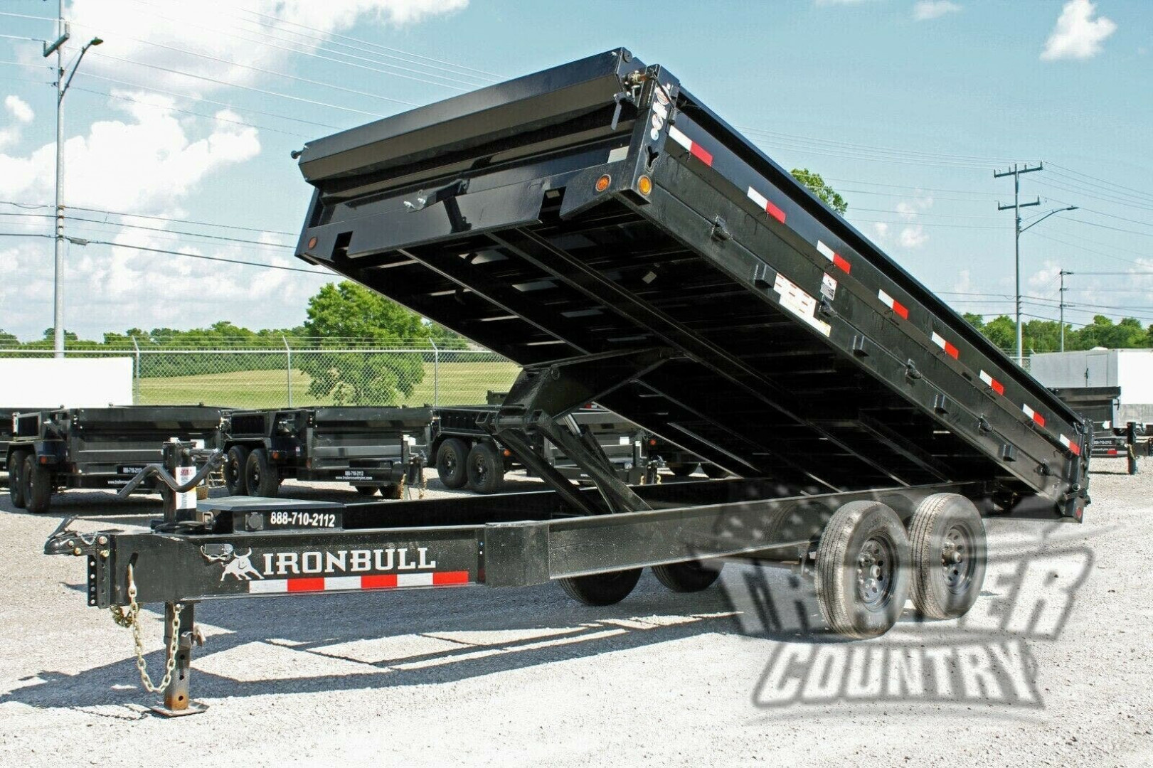 New 2026 NEW 8' x 16' Iron Bull Scissor Hoist Hydraulic Dump Trlr w/18" High DUAL DROP SIDES