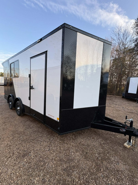 New 2026 Diamond Cargo 8.5X18TA WINDOW WHT/BLK-BLKOUT Car / Racing Trailer
