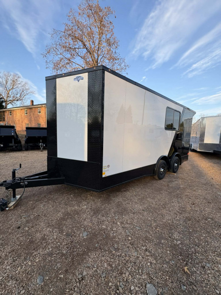 New 2026 Diamond Cargo 8.5X18TA WINDOW WHT/BLK-BLKOUT Car / Racing Trailer