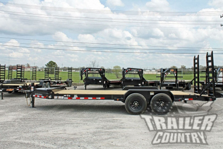 New 2026 New 7' x 22' Heavy Duty 14K Heavy Equipment Trailer w/ Spring Assisted Ramps, Heavy Duty 8" I-Beam Main Frame & Supersized Tool Box.