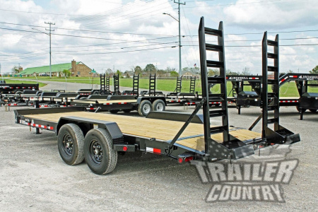 New 2026 New 7' x 22' Heavy Duty 14K Heavy Equipment Trailer w/ Spring Assisted Ramps, Heavy Duty 8" I-Beam Main Frame & Supersized Tool Box.