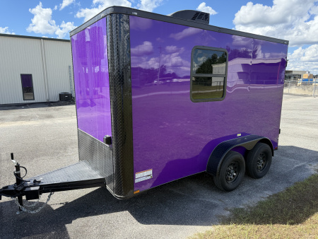 New 6X12TA Purple Pet Grooming Trailer