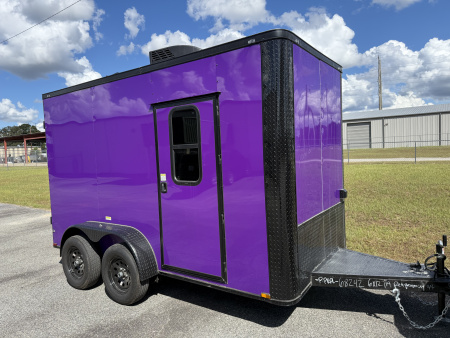 New 6X12TA Purple Pet Grooming Trailer