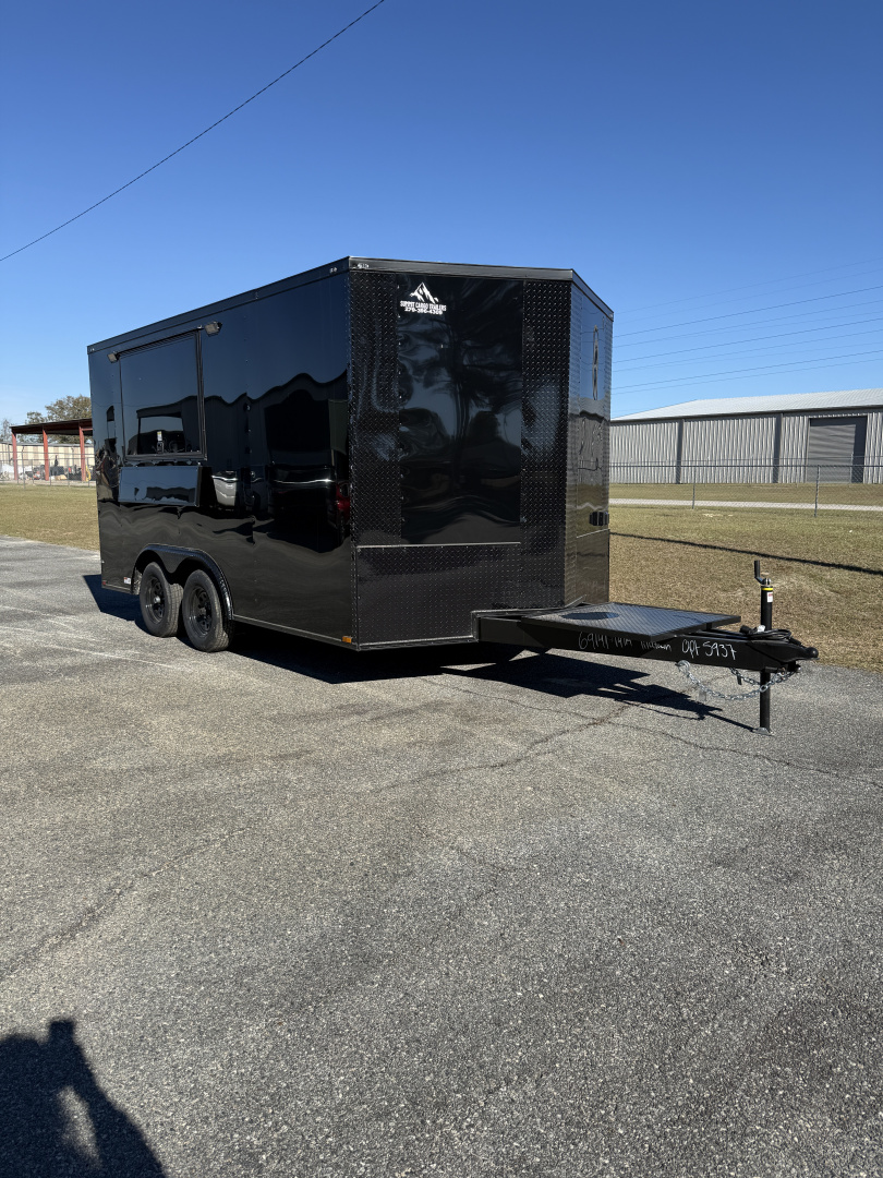 New 8.5X14TA Black Concession Trailer