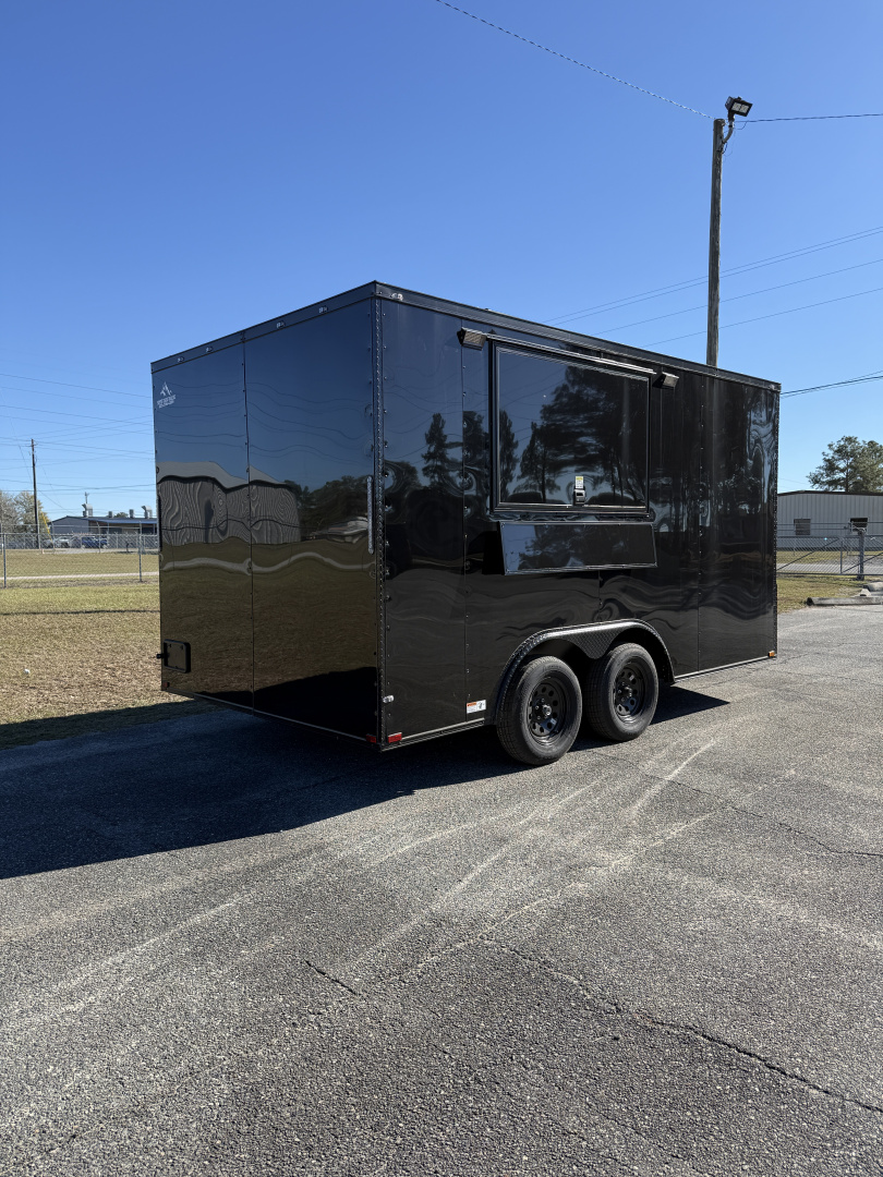 New 8.5X14TA Black Concession Trailer