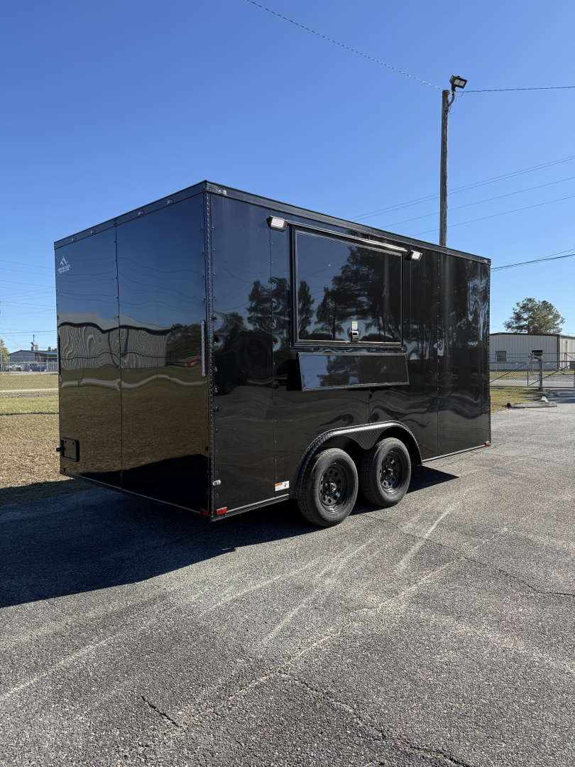 New 8.5X14TA Black Concession Trailer
