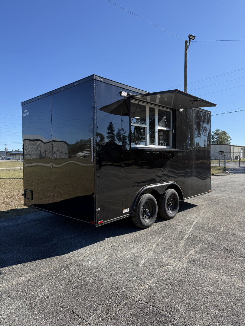 New 8.5X14TA Black Concession Trailer