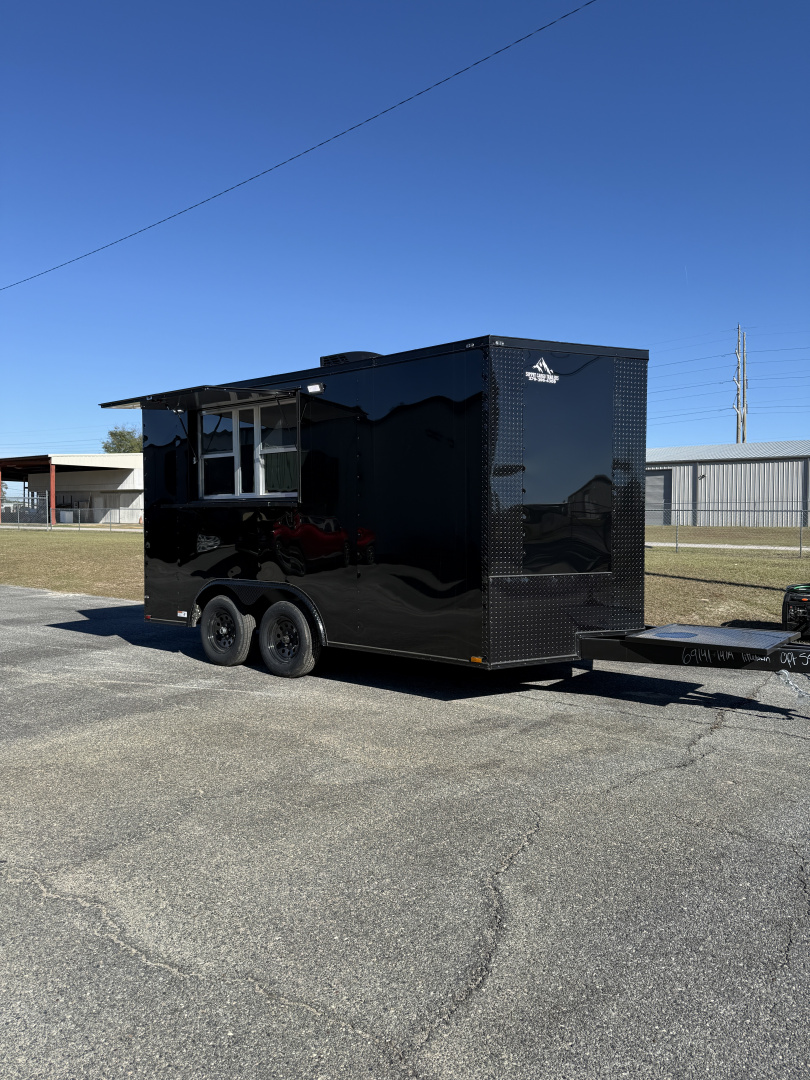 New 8.5X14TA Black Concession Trailer