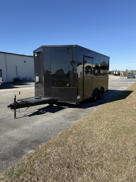 New 8.5X14TA Black Concession Trailer