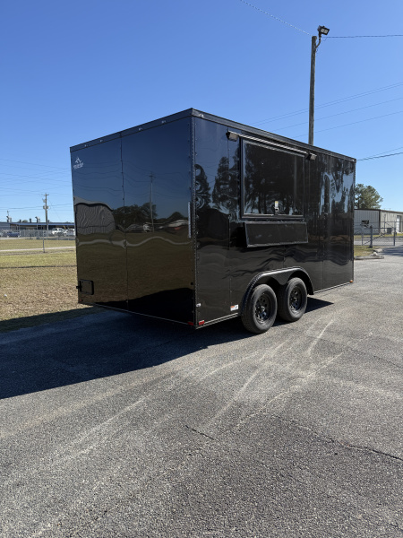 New 8.5X14TA Black Concession Trailer