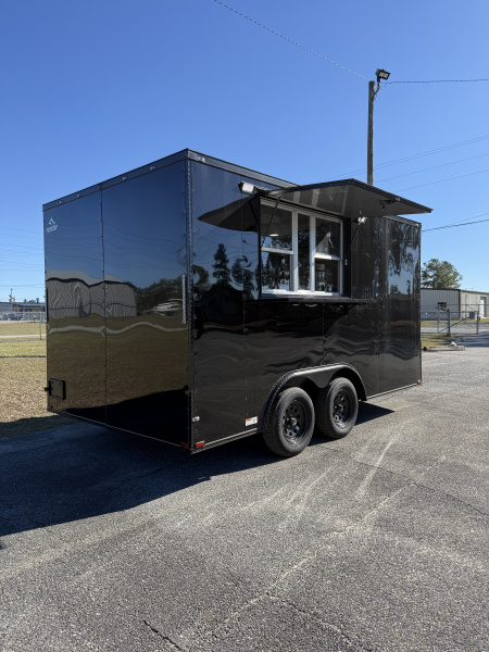 New 8.5X14TA Black Concession Trailer