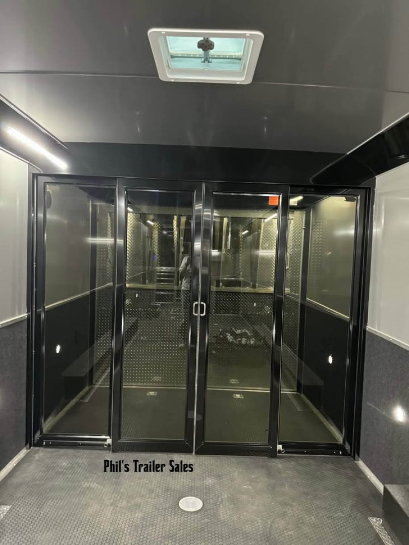 New ***PRI SHOW SPECIAL*** ONLY 1 AVAILABLE! 2026 Haulmark 8.5X34 RACE TRAILER EDGE PRO GLASS DOORS, MINI SPLIT, ELECTRIC AWNING, TONGUE BOX & MORE! Car / Racing Trailer