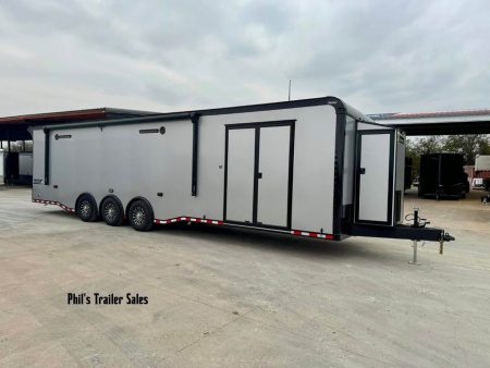 New ***PRI SHOW SPECIAL*** ONLY 1 AVAILABLE! 2026 Haulmark 8.5X34 RACE TRAILER EDGE PRO GLASS DOORS, MINI SPLIT, ELECTRIC AWNING, TONGUE BOX & MORE! Car / Racing Trailer