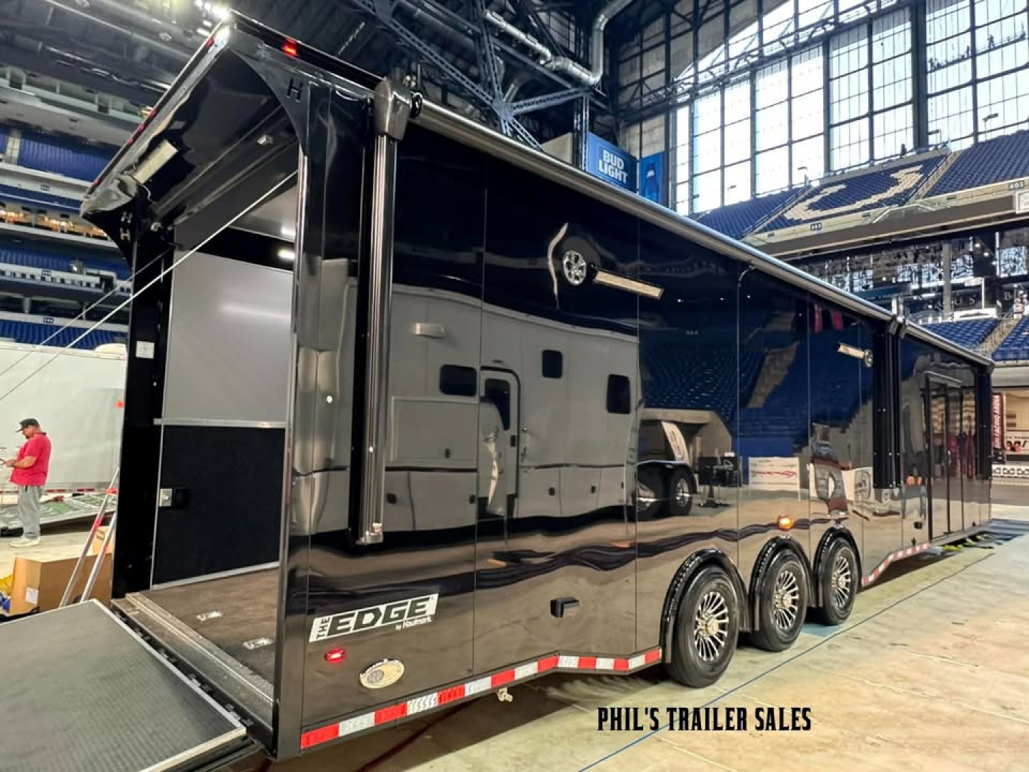 New ***PRI SHOW SPECIAL*** ONLY 1 AVAILABLE! *** 2026 Haulmark 8.5X44 EDGE PRO RACE TRAILER BATHROOM PACKAGE 2 ELECTRIC AWNINGS & AC!!! Car / Racing Trailer