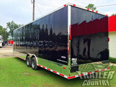 New 2026 New Heavy Duty Elite Series Model 8.5 x 28 Tandem Axle, V-Nosed Enclosed Trailer w/ Vending Options