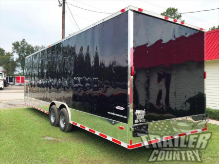 New 2026 New Heavy Duty Elite Series Model 8.5 x 28 Tandem Axle, V-Nosed Enclosed Trailer w/ Vending Options