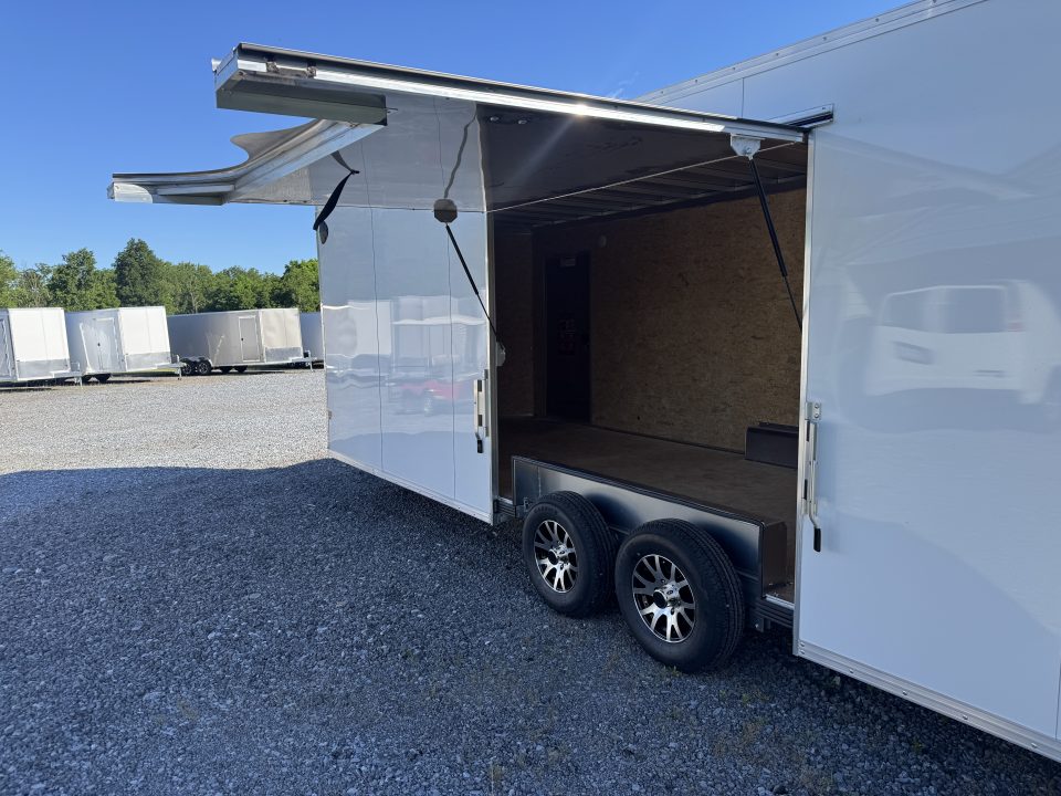 New 2026 E-Z Hauler EZEC8.5X24CH XLT PRO Car Hauler 7 FOOT 1 INCH INTERIOR HEIGHT ELITE ESCAPE DOOR .080 POLY CORE SIDES FREE ALUMINUM WHEEL UPGRADE