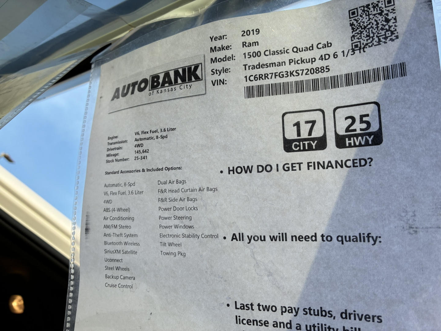 Used 2019 RAM 1500 Classic Quad Cab Tradesman Truck