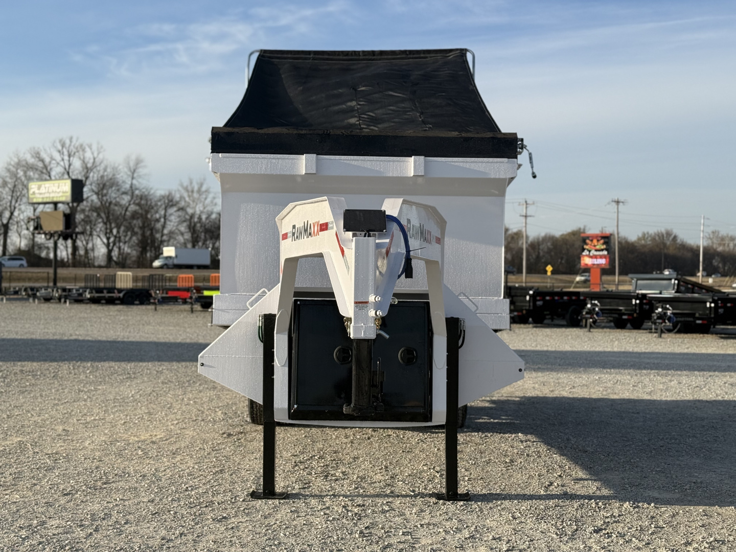 New 2026 RawMaxx HDX 102X20X44 GOOSENECK HIGH SIDE W/14 PLYS, HYDRAULIC JACKS, HYDRAULIC DISC BRAKES, AND FLIP OVER TARP 25.9K GVWR Tandem Dual Dump Trailer Dump Trailer