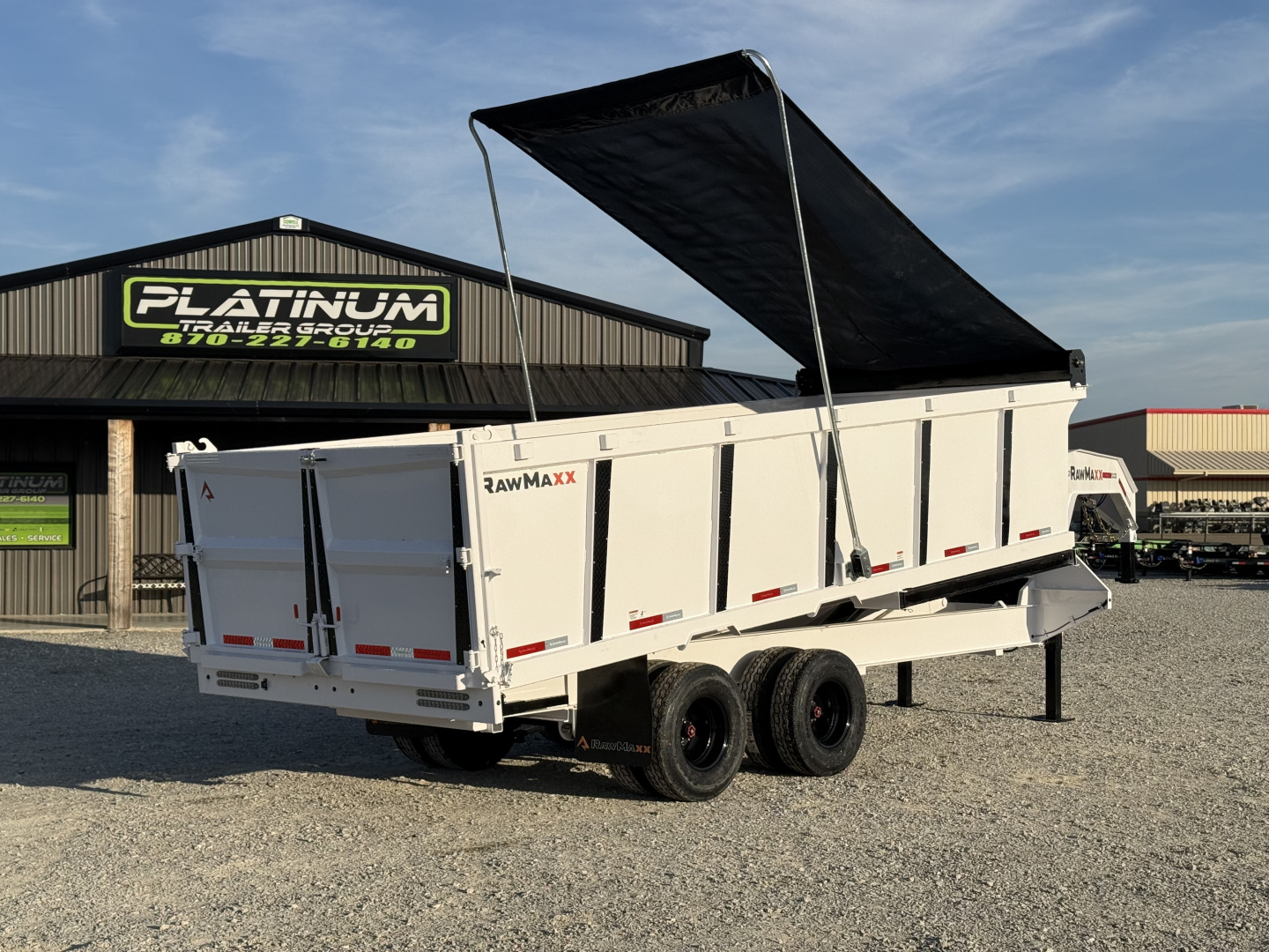 New 2026 RawMaxx HDX 102X20X44 GOOSENECK HIGH SIDE W/14 PLYS, HYDRAULIC JACKS, HYDRAULIC DISC BRAKES, AND FLIP OVER TARP 25.9K GVWR Tandem Dual Dump Trailer Dump Trailer