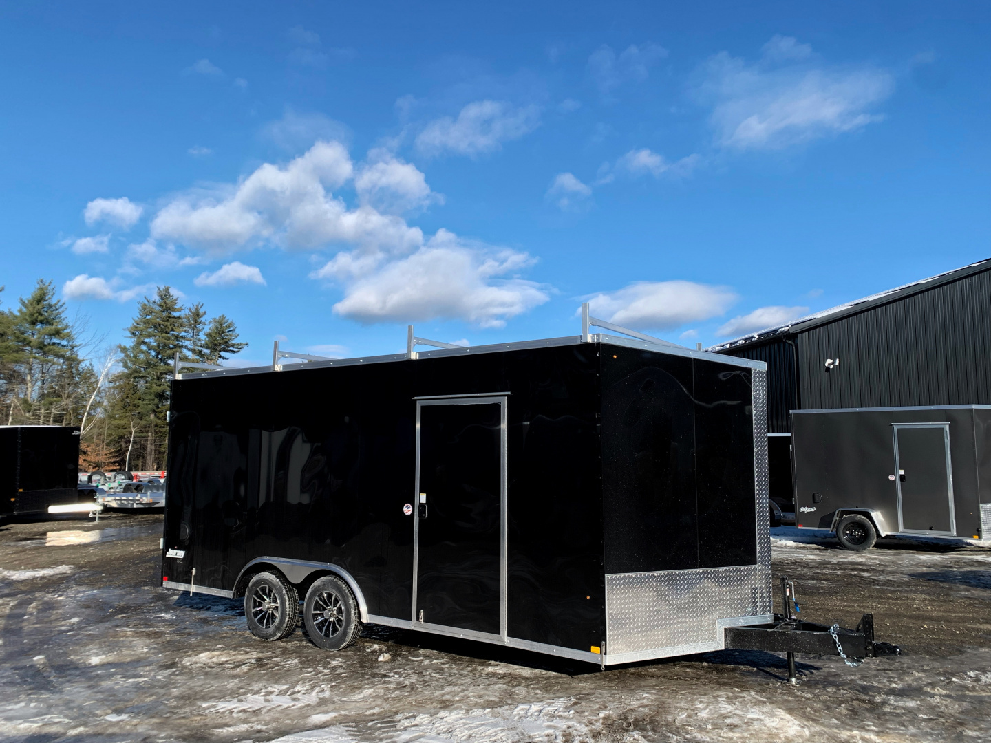 New 2026 Pace American 8.5X18 + 2ft V nose/ Ladder Racks/ Barn Doors/ 7' Int - 7000gvw