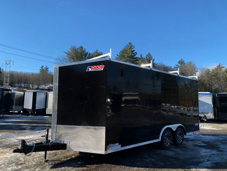 New 2026 Pace American 8.5X18 + 2ft V nose/ Ladder Racks/ Barn Doors/ 7' Int - 7000gvw