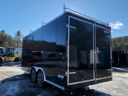 New 2026 Pace American 8.5X18 + 2ft V nose/ Ladder Racks/ Barn Doors/ 7' Int - 7000gvw