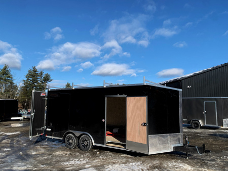 New 2026 Pace American 8.5X18 + 2ft V nose/ Ladder Racks/ Barn Doors/ 7' Int - 7000gvw