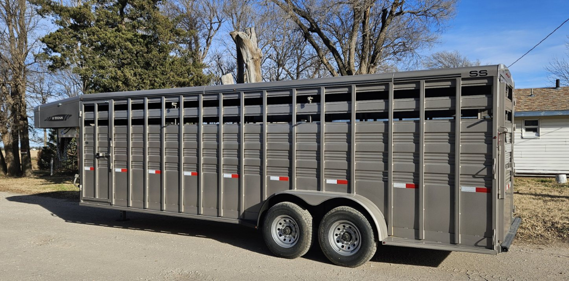 New 2025 TITAN TRAILER Standard 6'8 x 24' Stock Trailer