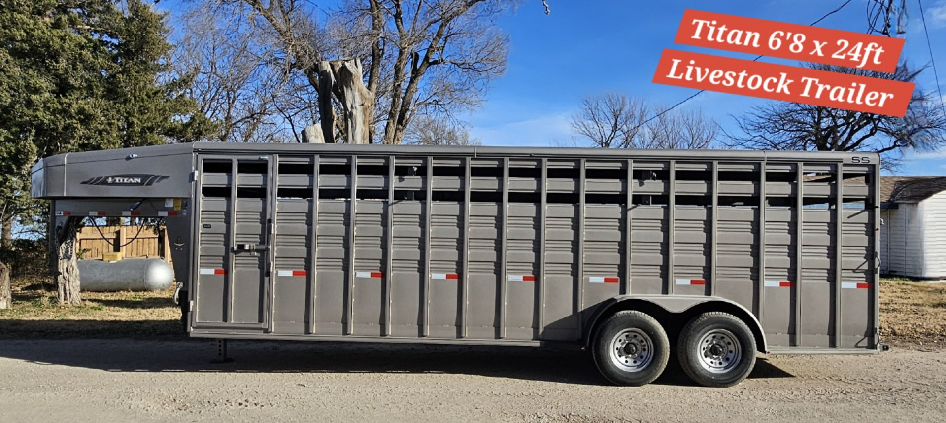 New 2025 TITAN TRAILER Standard 6'8 x 24' Stock Trailer