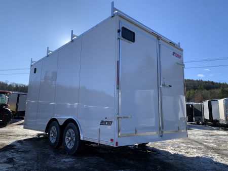 New 2026 Pace American 8.5X16 + 2ft V nose/ Ladder Racks/ Barn Doors/ 7' Int - 7000gvw