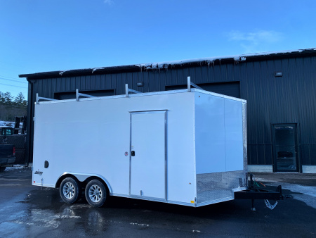 New 2026 Pace American 8.5X16 + 2ft V nose/ Ladder Racks/ Barn Doors/ 7' Int - 7000gvw