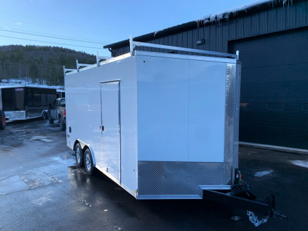 New 2026 Pace American 8.5X16 + 2ft V nose/ Ladder Racks/ Barn Doors/ 7' Int - 7000gvw