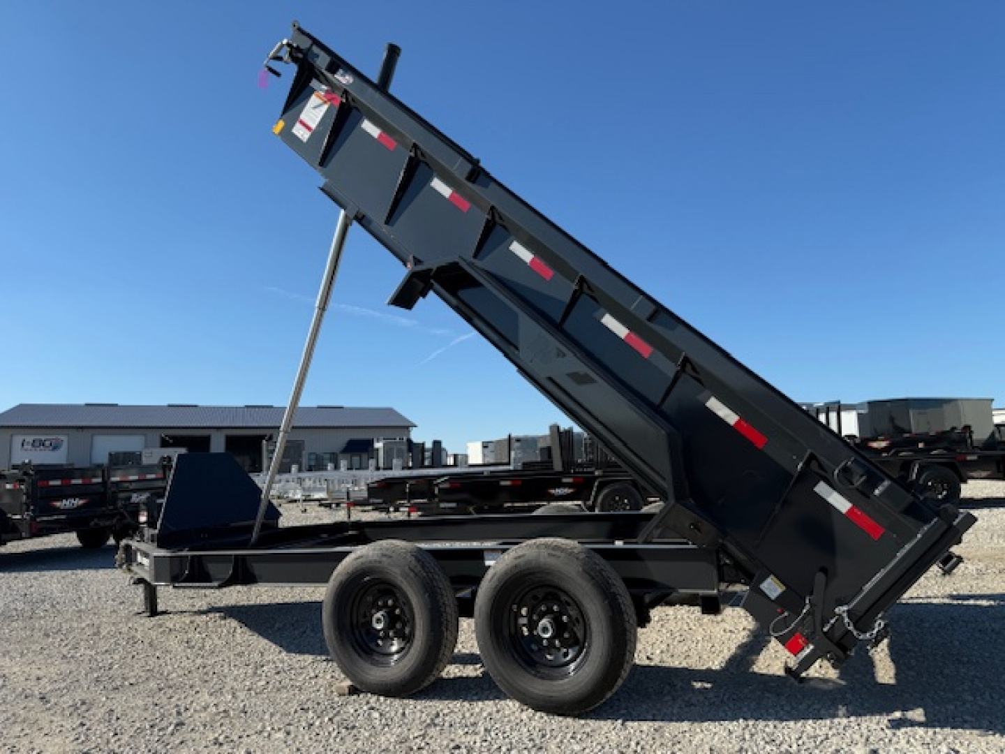 New 2026 Hillcrest Deep Charcoal 7'x14' 15.4k Demco Coupler Dump Trailer