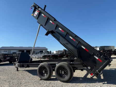 New 2026 Hillcrest Deep Charcoal 7'x14' 15.4k Demco Coupler Dump Trailer
