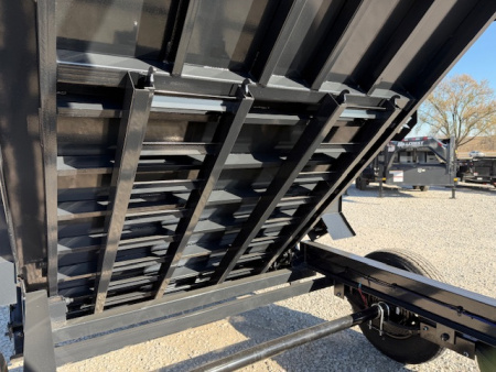 New 2026 Hillcrest Deep Charcoal 7'x14' 15.4k Demco Coupler Dump Trailer