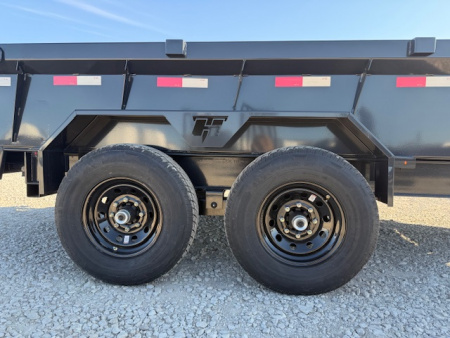 New 2026 Hillcrest Deep Charcoal 7'x14' 15.4k Demco Coupler Dump Trailer