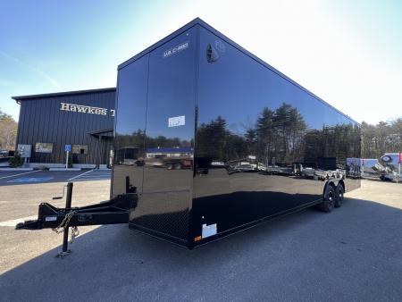 New Dent Sale* 2026 US Cargo 8.5X26 + 3FT V nose/ 7'6" interior/ I-Beam frame/ Polycore/Blackout -9990gvw