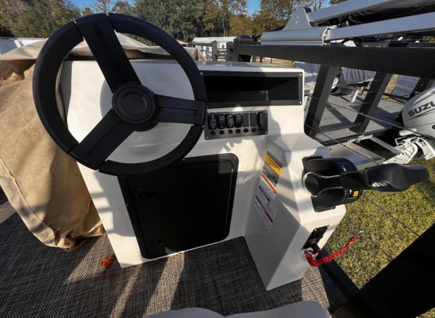Used 2021 Lake Lounger 13' FOUR POINT FISH / TOHATSU 25HP / TRAILER Pontoon Boat